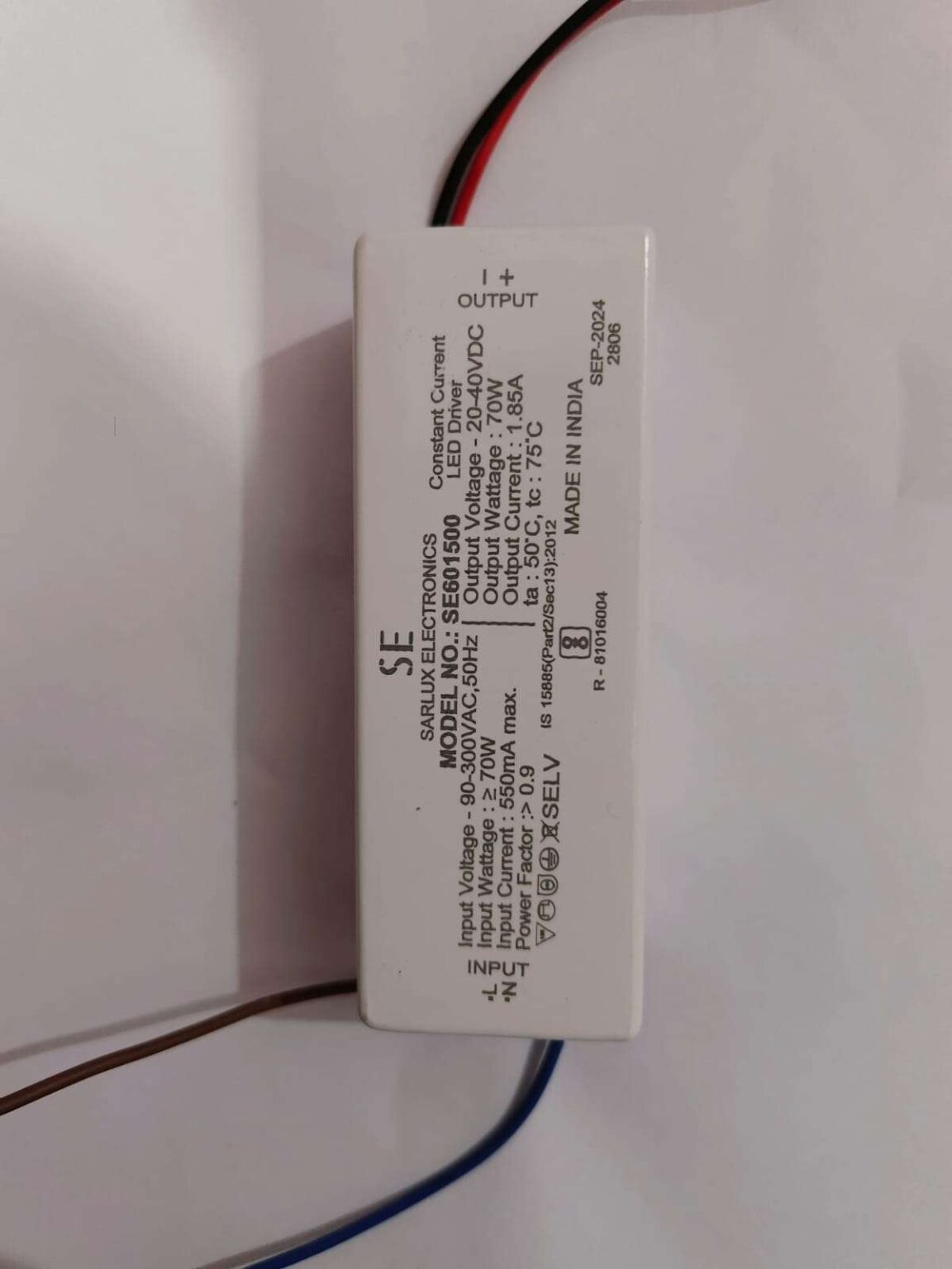 70W 1.85A led driver Sarlux Electronics