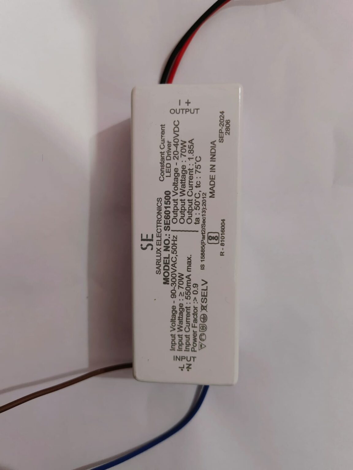 70W 1.85A sarlux electronics