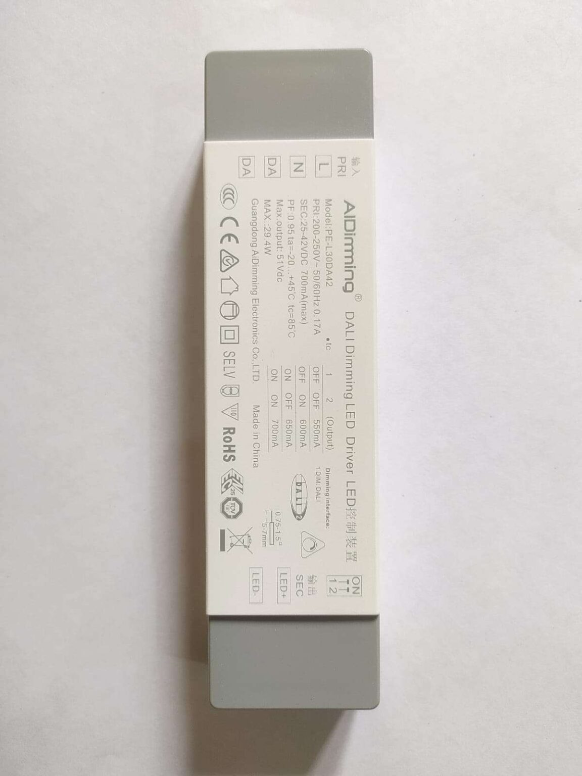AIDimming 30W 42VDC DALI Dimming LED Driver - Image 4