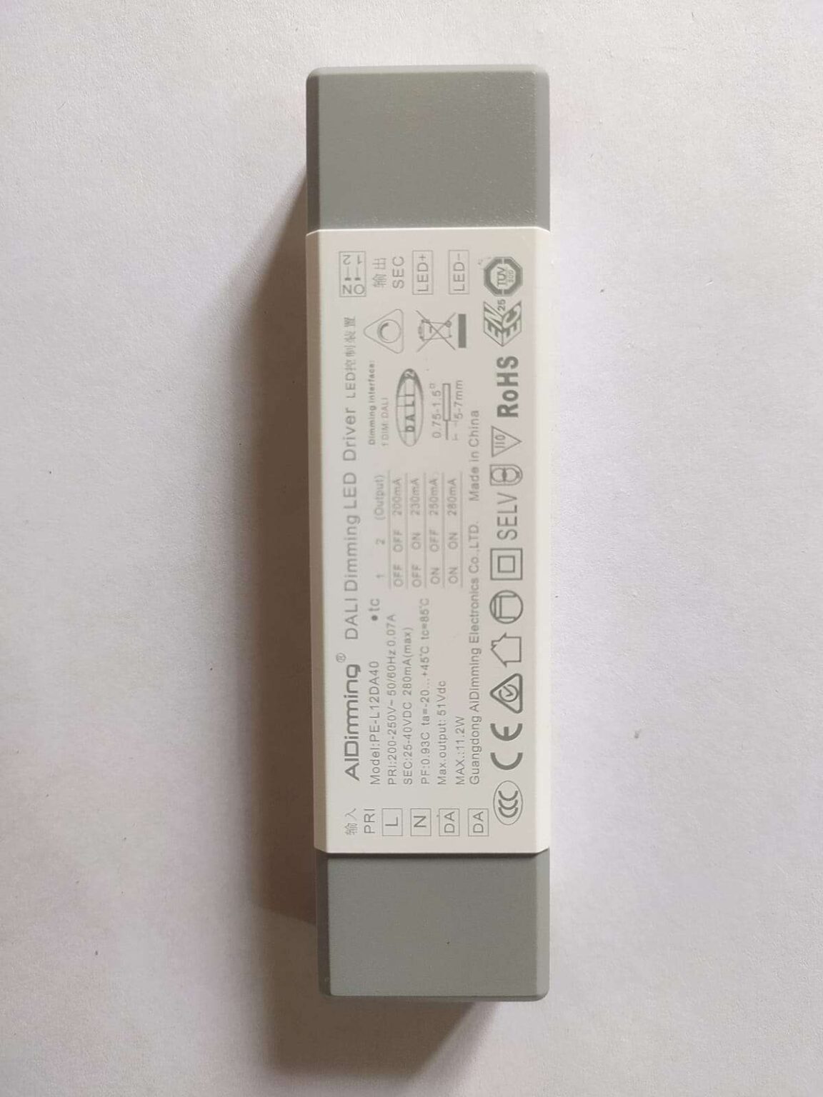 AIDimming 12W 51Vdc Dali Dimming Led Driver