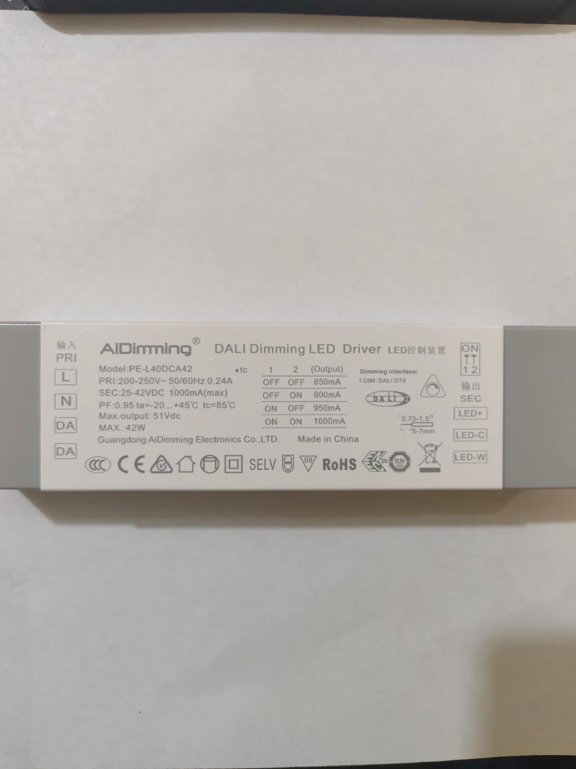 Dali Dimming DT8 Led Driver 1000mA
