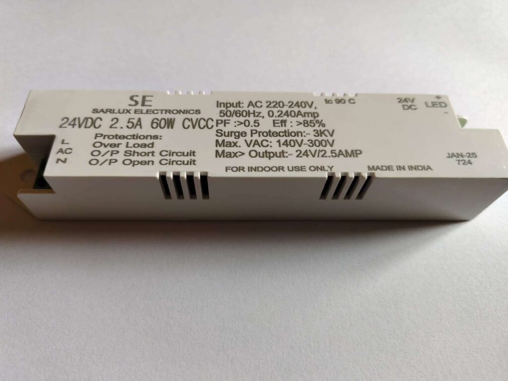 Sarlux Electronics 24VDC 2.5A 60W LED Driver - Image 4