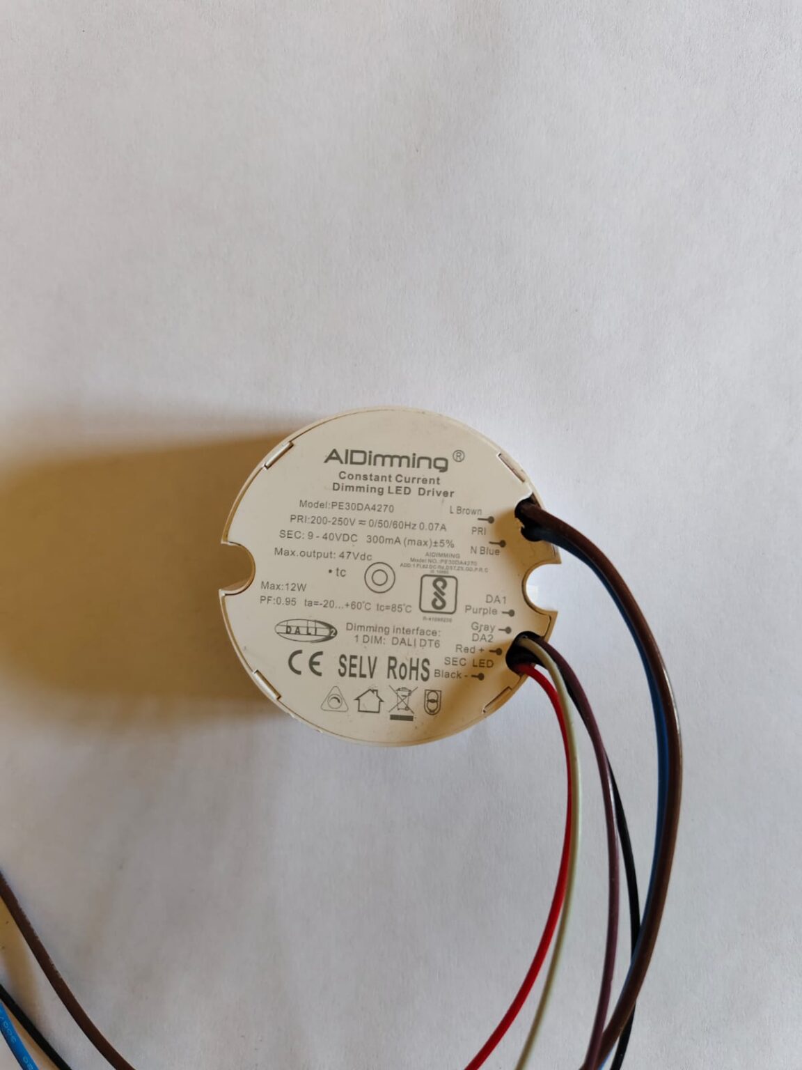 AIDimming 12W 47VDC Constant Current Dimming Led Driver