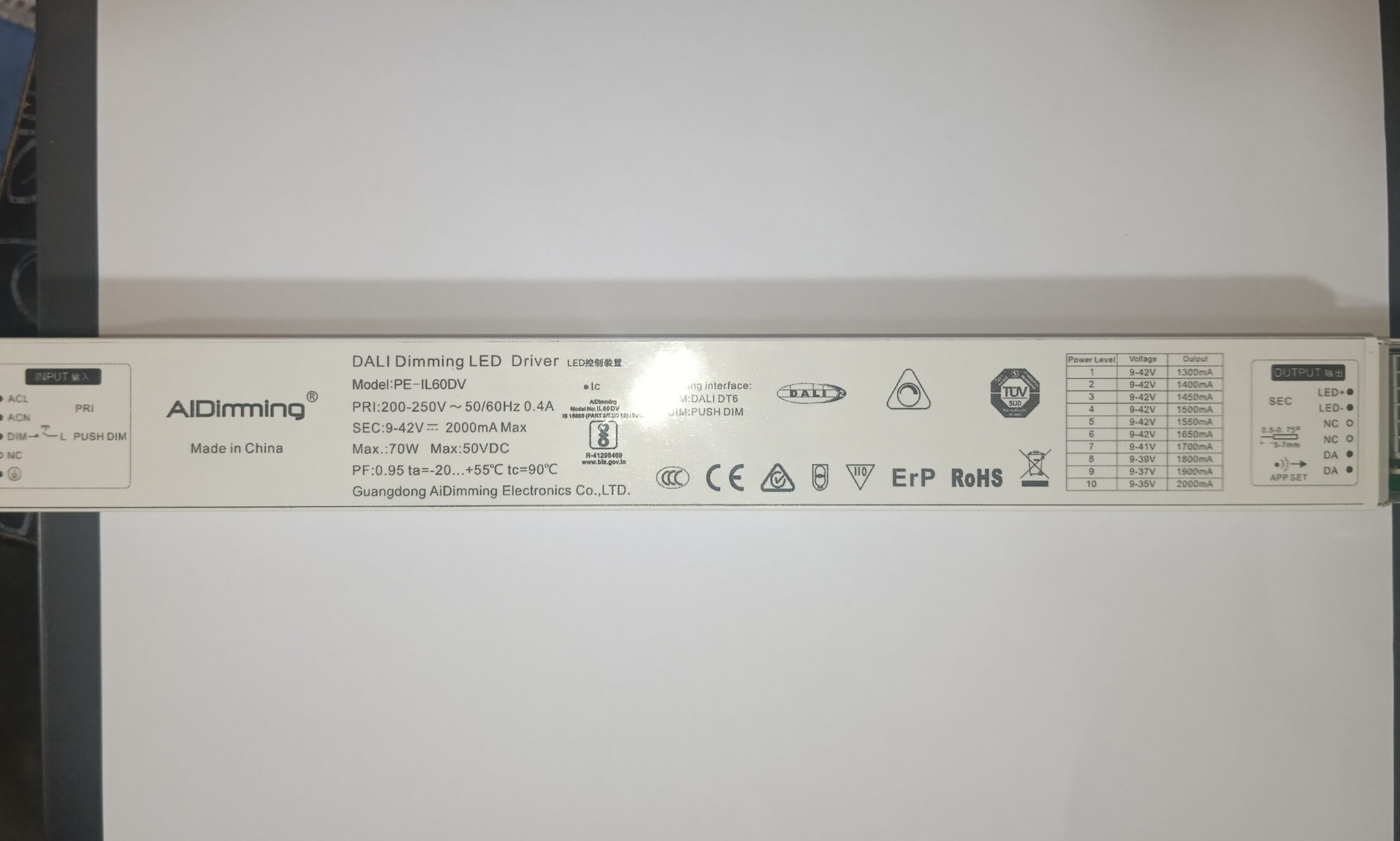 dali driver 70w - 9v