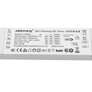 AiDimming 30W DALI & Push Dimmable LED Driver| Constant Current 550mA-700mA
