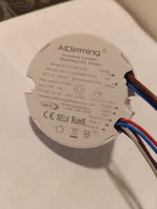 AiDimming 12W DALI DT8 Dimmable LED Driver 300mA Constant Current | 200-250V AC | PE-L12DCA40 | 12-40V DC Output | Panel & Downlight Driver