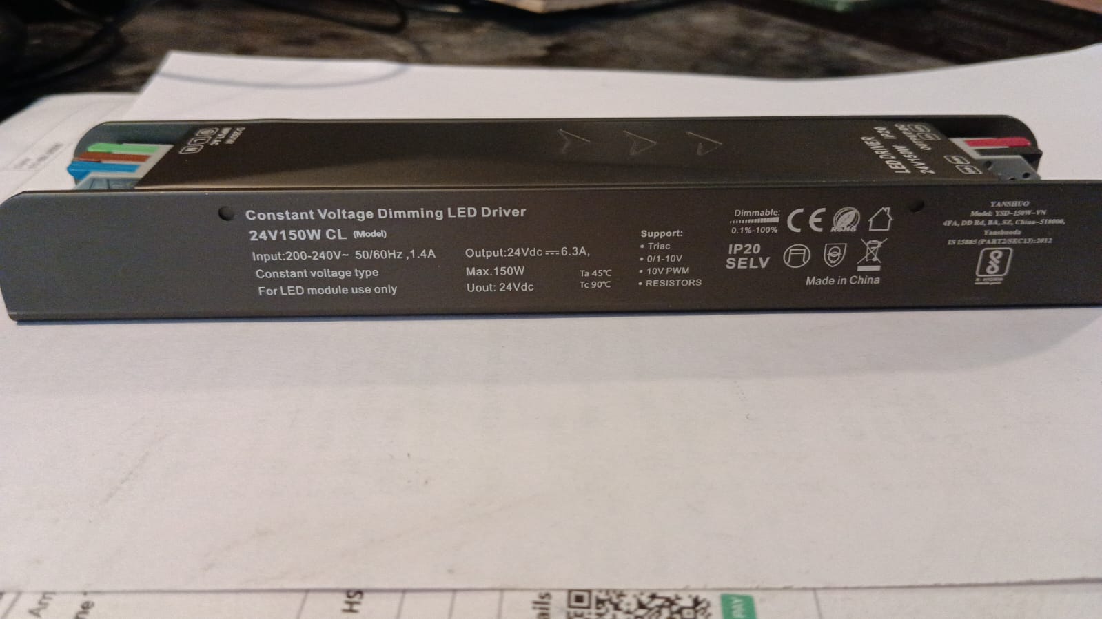24V 150W Dimmable LED Driver – Constant Voltage | Triac / 0-10V / PWM | IP20 | SELV
