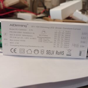 0-10V Dimmable LED Driver 21W 200-500mA | Constant Current | Flicker Free