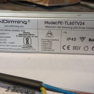 AIDimming 24V 60W Dimmable LED Driver PE-TL60TV24 | TRIAC, 0-10V, 1-10V & PWM Dimming | Constant Voltage 24V 2.5A | IP42