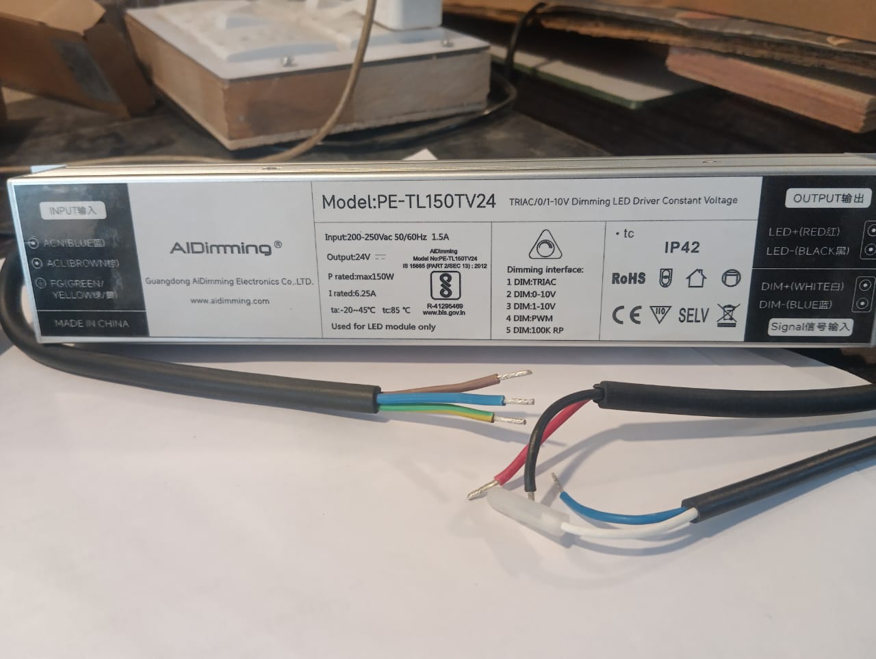 AIDimming 24V 150W Dimmable LED Driver | TRIAC, 0-10V, 1-10V | 24V 6.25A Constant Voltage Power Supply |