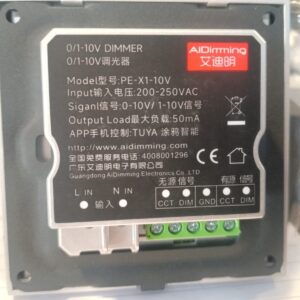 AiDimming Smart 0-10V / 1-10V LED Dimmer Controller | Touch Panel Wall Dimmer | Tuya App Control | CCT & Brightness Adjustment | 200-250V AC | Model PE-X1-10V